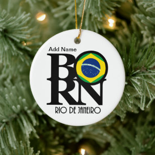Ornamento De Cerâmica Personalizável do NASCER do Rio de Janeiro