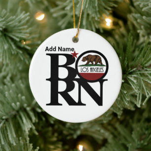 Ornamento De Cerâmica Personalizável do NASCER Los Angeles CA