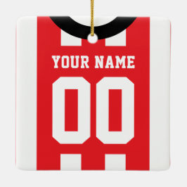 Ornamento De Cerâmica Personalizável Sports Jersey Red Modelo