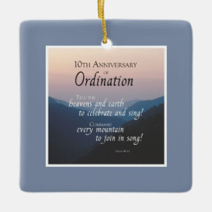 Ornamento De Cerâmica Personalize a 10o classificação Congrats do