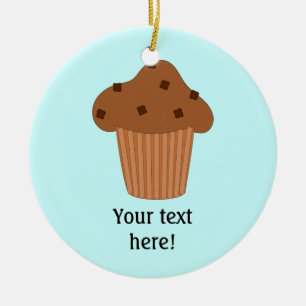 Ornamento De Cerâmica Personalize este gráfico do muffin da