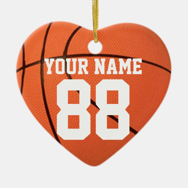 Ornamento De Cerâmica Personalize-o, basquetebol (Frente)