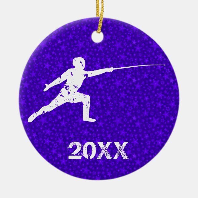 Ornamento De Cerâmica Personalize-o, cercando (Frente)