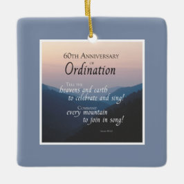 Ornamento De Cerâmica Personalize os 60.º Parabéns de Ordenação de Anive