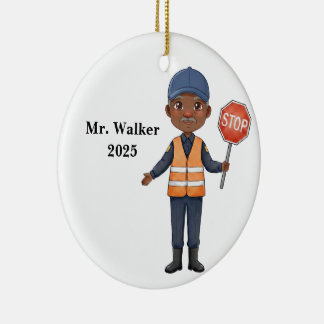 Ornamento De Cerâmica Personalize School Crossing Guard Ceramic Ornament