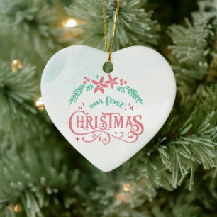 Ornamento De Cerâmica Personalize seu texto Dourado de Natal com cerâmi
