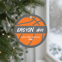 Ornamento De Cerâmica Personalized Basketball Player Name Year Christmas