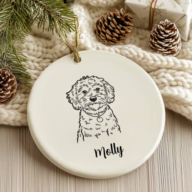 Ornamento De Cerâmica Personalized Cockapoo Dog Christmas (Criador carregado)
