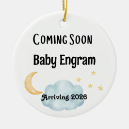 Ornamento De Cerâmica Personalized Coming Soon Baby Arrival