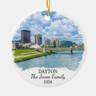 Ornamento De Cerâmica Personalized Dayton Ornament, Custom Ohio State