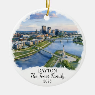 Ornamento De Cerâmica Personalized Dayton Ornament, Custom Ohio State