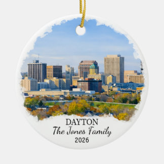 Ornamento De Cerâmica Personalized Dayton Ornament, Custom Ohio State
