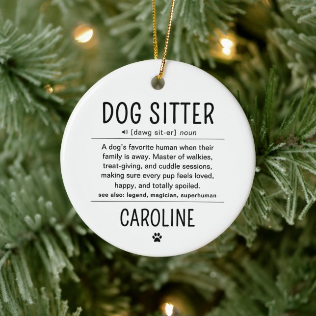 Ornamento De Cerâmica Personalized Dog Sitter Pet Sitter Funny Gifts (Árvore)