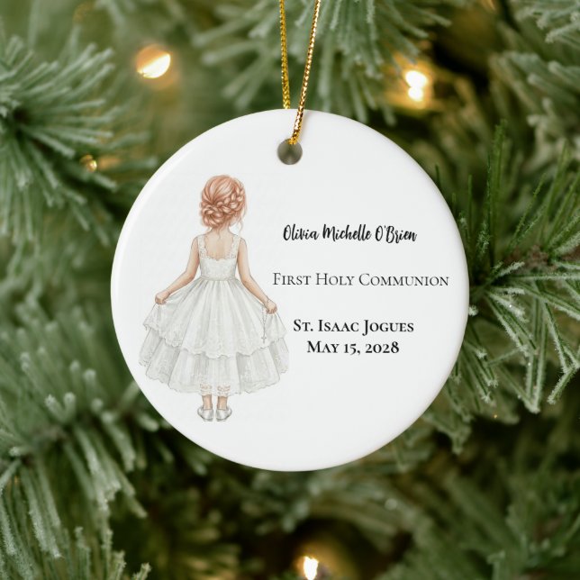 Ornamento De Cerâmica Personalized Girls First Holy Communion  (Árvore)