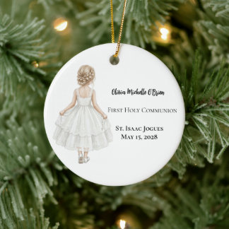 Ornamento De Cerâmica Personalized Girls First Holy Communion 
