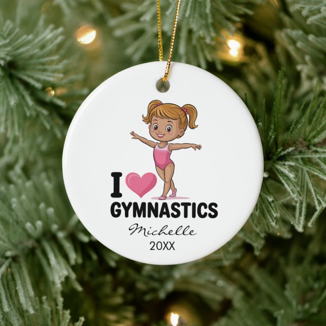 Ornamento De Cerâmica  Personalized Gymnast gymnastics Girl Christmas  (Árvore)