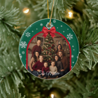 Ornamento De Cerâmica Personalized Holiday Tree Decoration Photo Ornamen