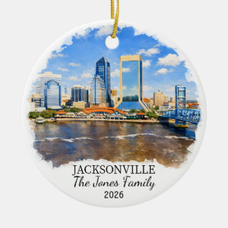 Ornamento De Cerâmica Personalized Jacksonville Ornament, Custom Florida
