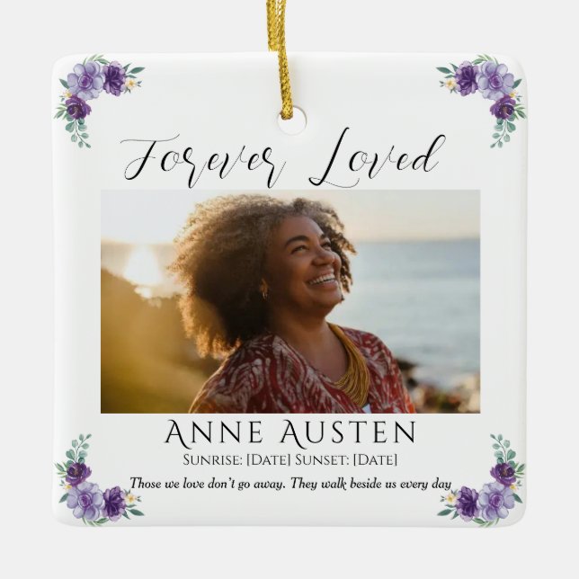 Ornamento De Cerâmica Personalized Memorial Glass Ornament | Keepsake (Frente)