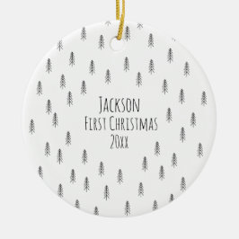 Ornamento De Cerâmica Personalized Minimalist Boho Baby Ornament