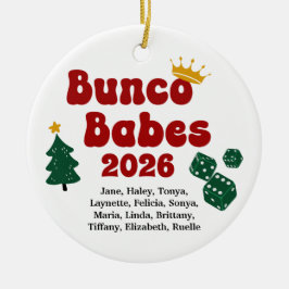 Ornamento De Cerâmica Personalized Name Bunco Babes Ornament