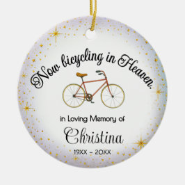 Ornamento De Cerâmica Personalized Ornament | Bicyclist "In Memory"