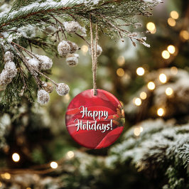 Ornamento De Cerâmica Personalized Poinsettia Holidays