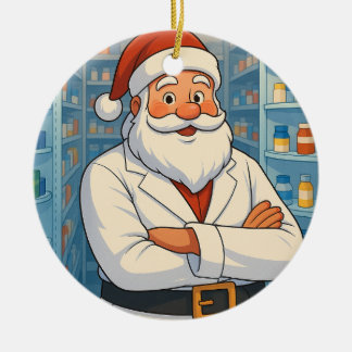 Ornamento De Cerâmica Personalized Santa as a Pharmacist Ornament