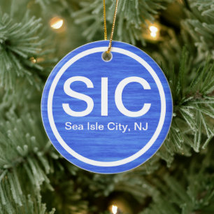 Ornamento De Cerâmica Personalized SIC NJ Sea Isle City New Jersey Beach