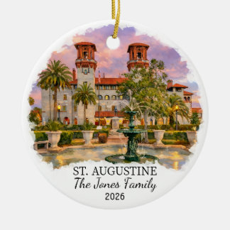 Ornamento De Cerâmica Personalized St. Augustine Ornament Custom Florida