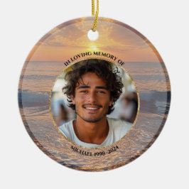 Ornamento De Cerâmica Personalized Sunset Memorial Ornament