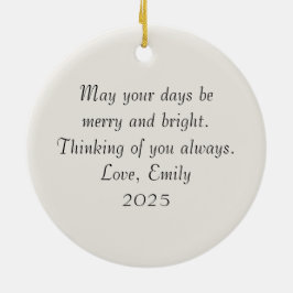 Ornamento De Cerâmica Personalized Watercolor Christmas