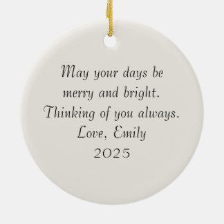 Ornamento De Cerâmica Personalized Watercolor Christmas