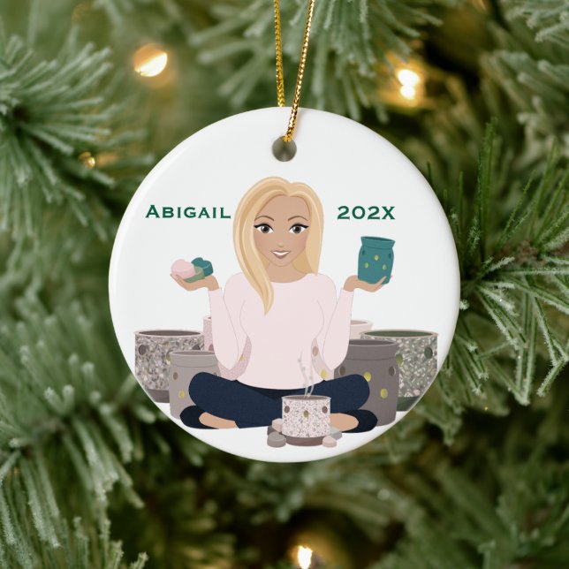Ornamento De Cerâmica Personalized Wax Warmer Woman (Árvore)