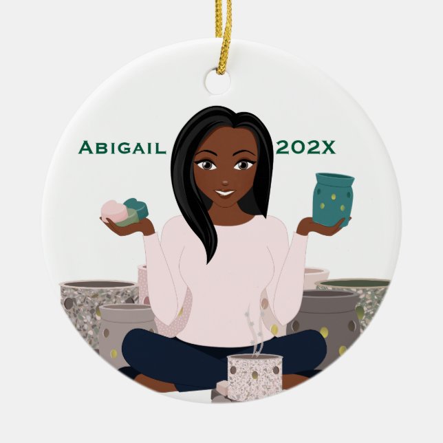 Ornamento De Cerâmica Personalized Wax Warmer Woman Ceramic Ornament (Frente)
