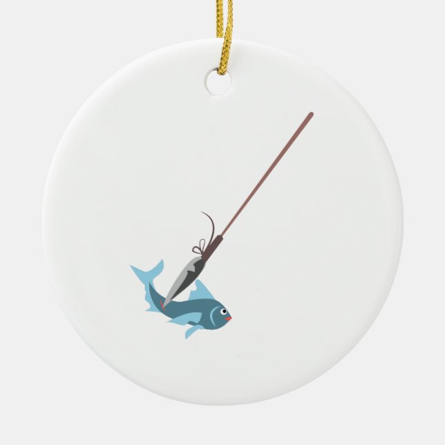 Ornamento De Cerâmica Pesca da lança (Frente)