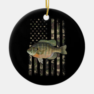 Ornamento De Cerâmica pesca de bluegill, pavilhão americano 