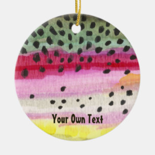 Ornamento De Cerâmica Pesca de Mosca com Arco-Íris Personalizada