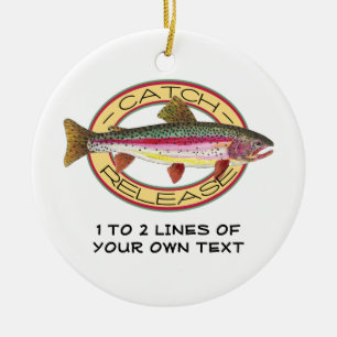 Ornamento De Cerâmica Pesca de trutas