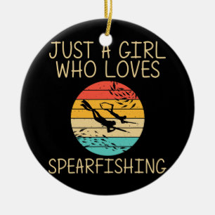 Ornamento De Cerâmica Pesca legal Da Lança Para Meninas Crianças, Merg