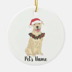 Ornamento De Cerâmica Pessoal Pitbull Personalizado (Creme Fawn Tan)