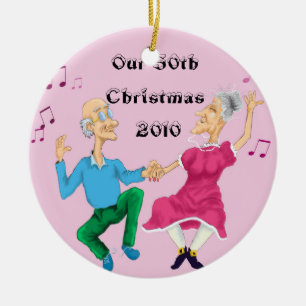 Ornamento De Cerâmica Pessoas adultas coloridas, nosso 50th Natal da