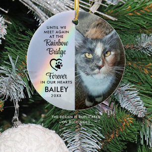 Ornamento De Cerâmica Pet Cat Memorial Foto Rainbow Bridge