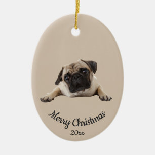 Ornamento De Cerâmica Pet De Cachorro De Natal Personalizado Datado
