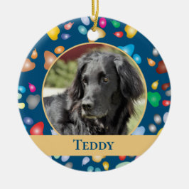 Ornamento De Cerâmica Pet de padrão de impressão colorido