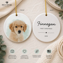 Pet First Christmas Dog Cat Keepsake Photo Name