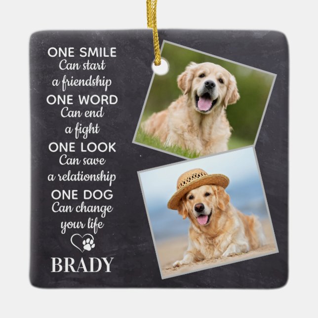 Ornamento De Cerâmica Pet Foto Personalizada de Pet Keepsasaoko Lover (Frente)