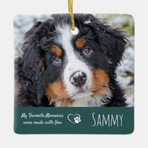 Ornamento De Cerâmica Pet Memorial Cote - Dog Photo Sympathy - Pet Loss