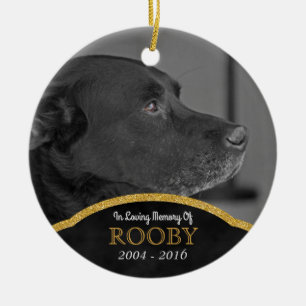 Ornamento De Cerâmica Pet Memorial Foto Personalizada Dog Condolências