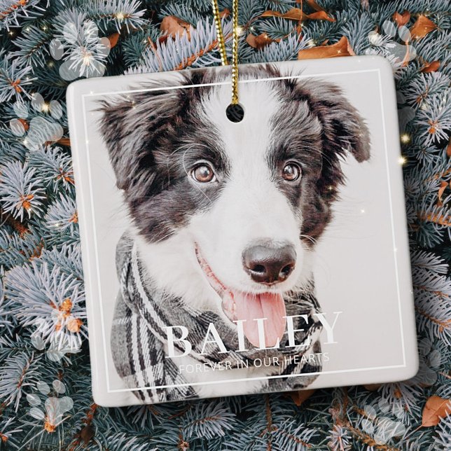 Ornamento De Cerâmica Pet Memorial Guarda Para Sempre Na Foto De Nossos  (Criador carregado)